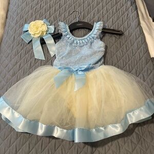 Revolution Light Blue and Cream Dance Costume